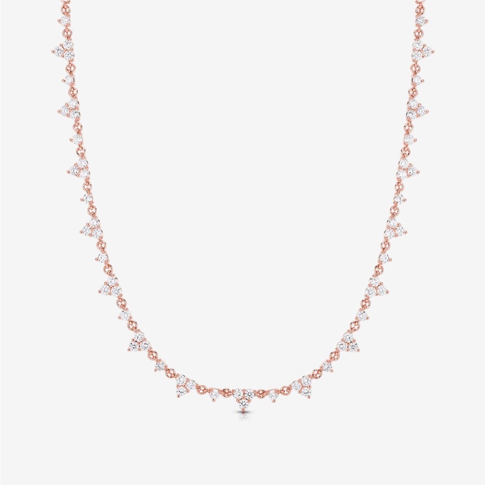 Ring Concierge Rose Gold Trio Diamond Layering Necklace